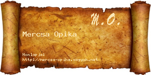 Mercsa Opika névjegykártya